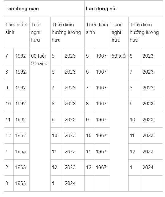 Bảng tính tuổi nghỉ hưu của người lao động năm 2023 - Ảnh 1. Bảng tính tuổi nghỉ hưu của người lao động năm 2023 - Ảnh 1.