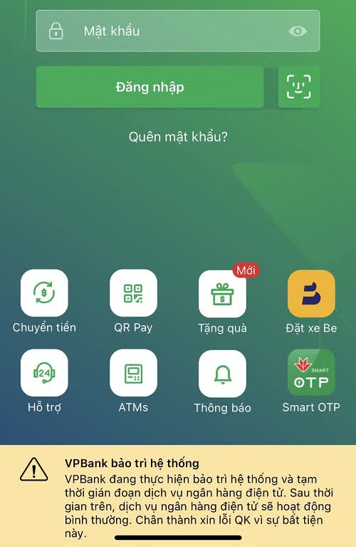 App của VPBank bị lỗi, khách hàng không thể giao dịch được - Ảnh 1. App của VPBank bị lỗi, khách hàng không thể giao dịch được - Ảnh 1.